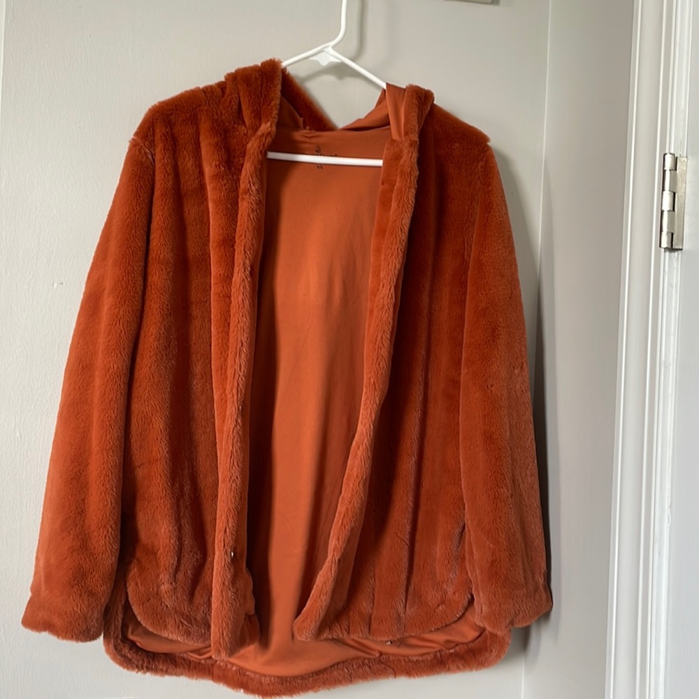 Orange Faux Fur Coat